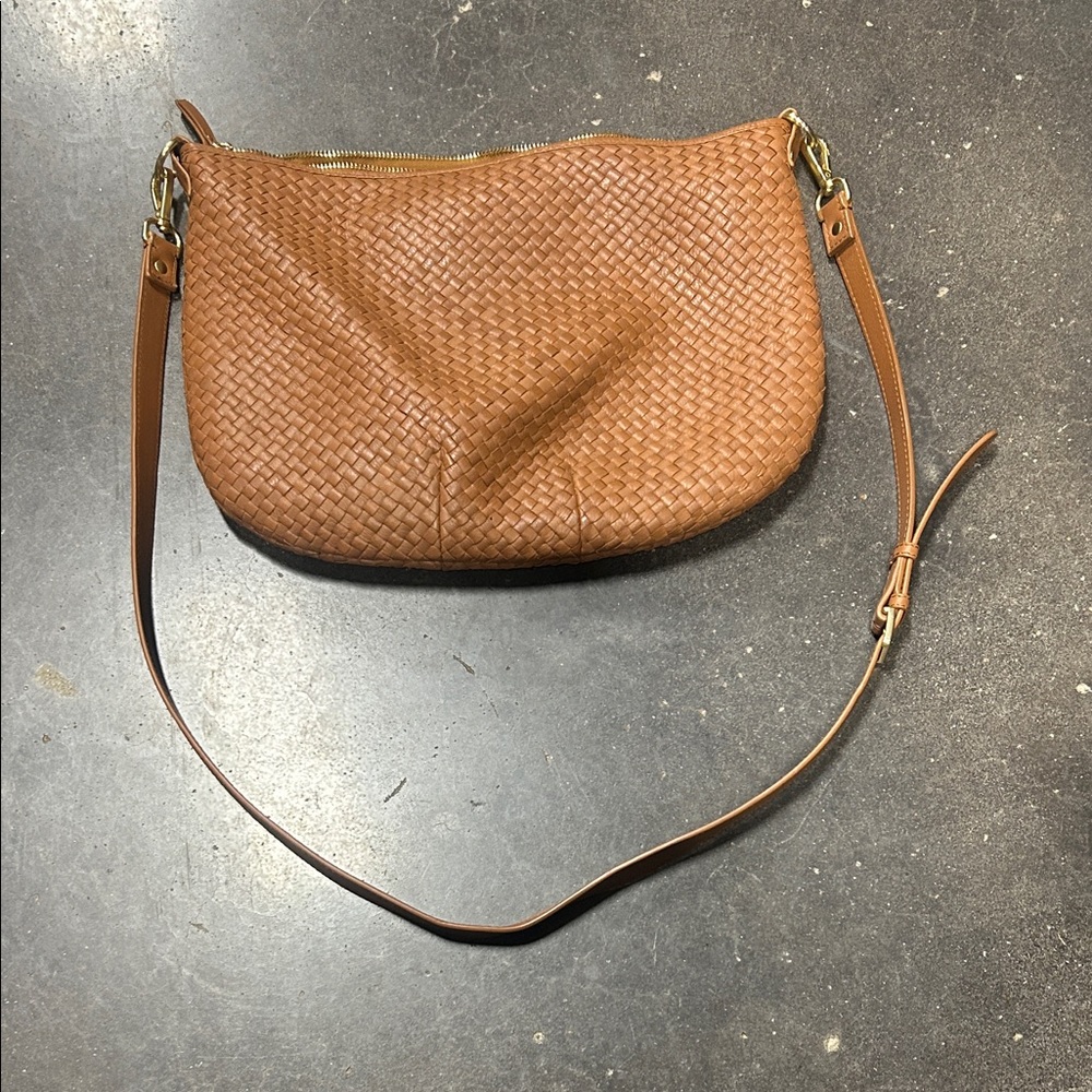 Quince Tan Woven Leather Shoulder Bag